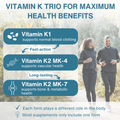Image 4 for High Strength Vitamin K Complex 2700 mcg, Vitamin K1 & K2 (MK-4 & MK-7), Clean Label, 90 Capsules