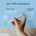 Image 2 for Applicator Tampons with Biodegradable Cardboard Applicator 16 Count | Certified Organic cotton| Super Absorbency | Toxin-Free, Plastic-Free| Pack of 1