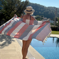 Image 3 for Spa Ritual Set – Turkish Towel, Handwoven Exfoliating Shower Mitt & Glow Soap Bar - Blue