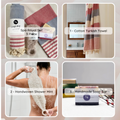 Image 2 for Spa Ritual Set – Turkish Towel, Handwoven Exfoliating Shower Mitt & Peace Soap Bar - Grey