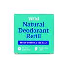 WILD Fresh Cotton & Sea Salt Natural Deodorant Refill 40g image 1