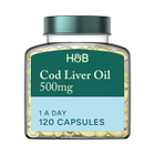 Holland & Barrett Pure Cod Liver Oil 500mg 120 Capsules image 1