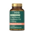 Holland & Barrett High Strength Cold Pressed Starflower Oil 1500mg 120 Capsules image 1