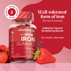Novomins Iron 20mg + Vitamin C Strawberry Flavoured 60 Gummies image 6