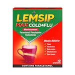 Lemsip Max Cold & Flu Blackcurrant 10 Sachets