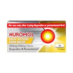 Nuromol Dual Action Pain Relief 200mg/500mg 16 Tablets