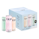 TRIP Mixed Pack CBD Drinks (Elderflower Mint, Peach Ginger & Lemon Basil) 12x 250ml