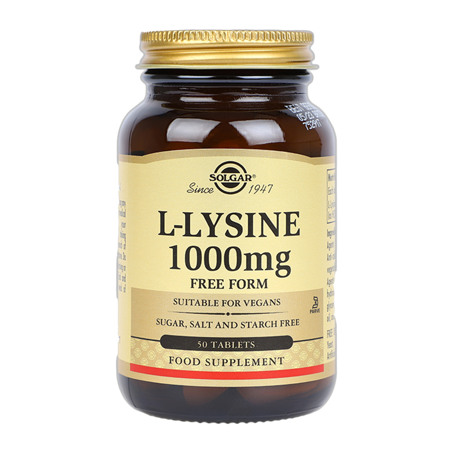 Solgar L-Lysine 1000mg Free Form 50 Tablets