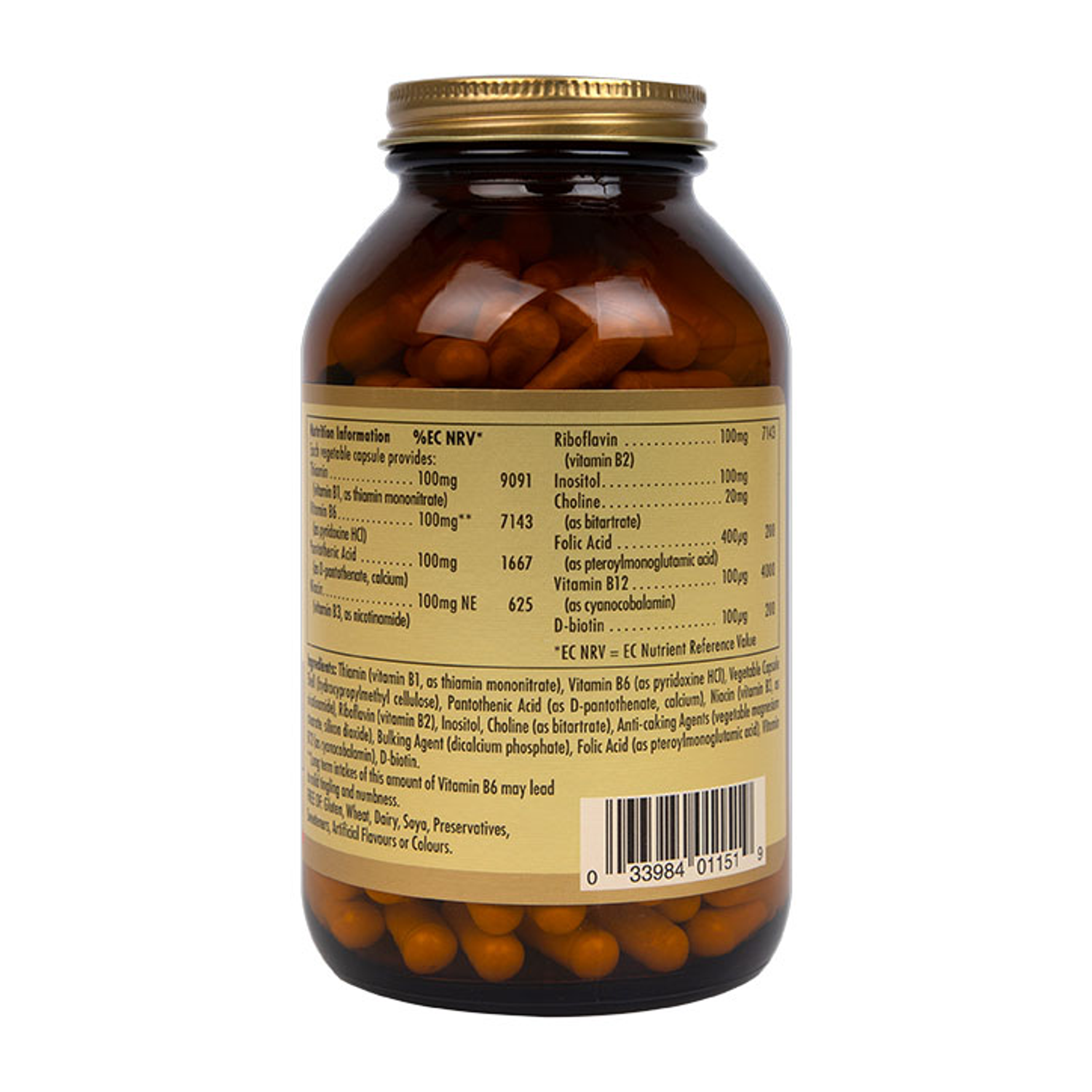 Solgar Vitamin B-Complex High Potency 250 Vegi Capsules | H&B
