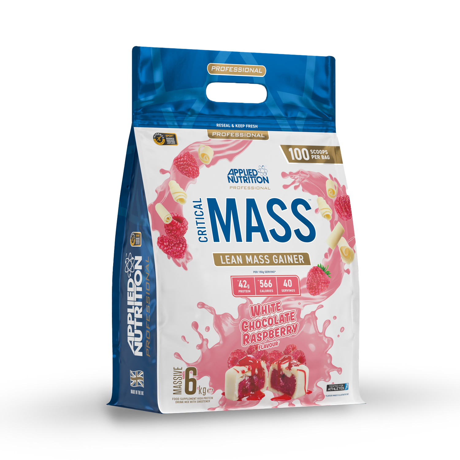 Applied Nutrition Critical Mass Professional Lean Mass Gainer White Chocolate & Raspberry 6Kg (40 Servings)