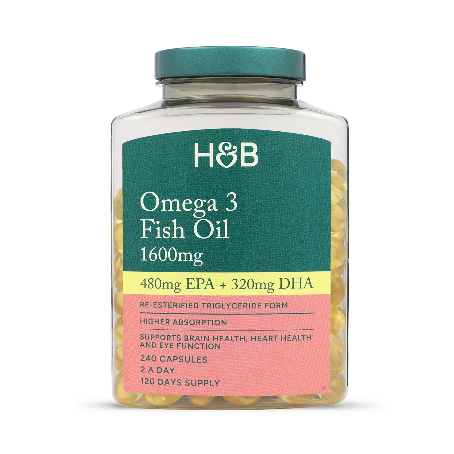 Holland & Barrett Omega 800mg 30/20 r-TG 240 Capsules