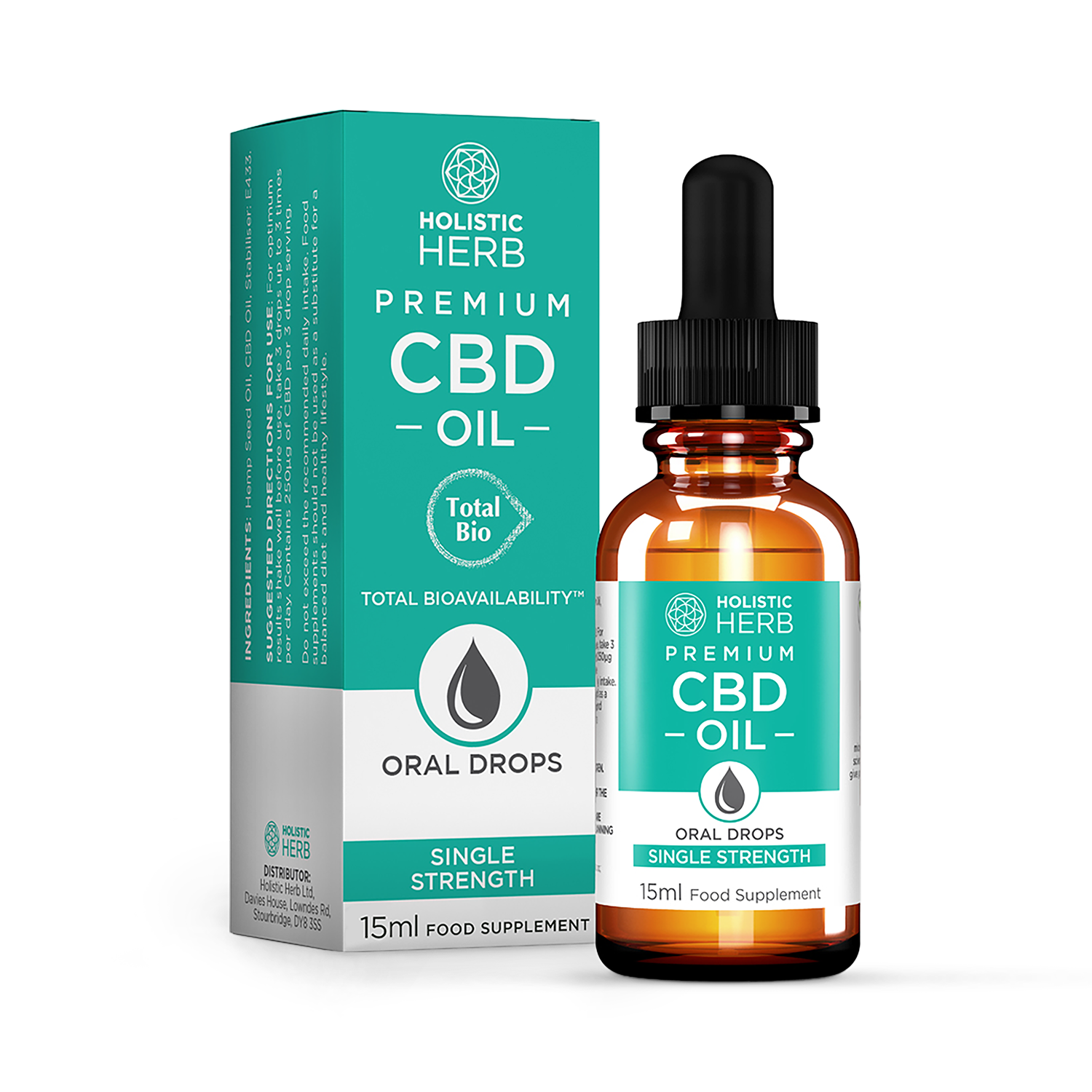 Holistic Herb Premium CBD Oil Single Strength 15ml | Holland Holistic Herb Premium CBD Oil Single Strength 15ml | Holland