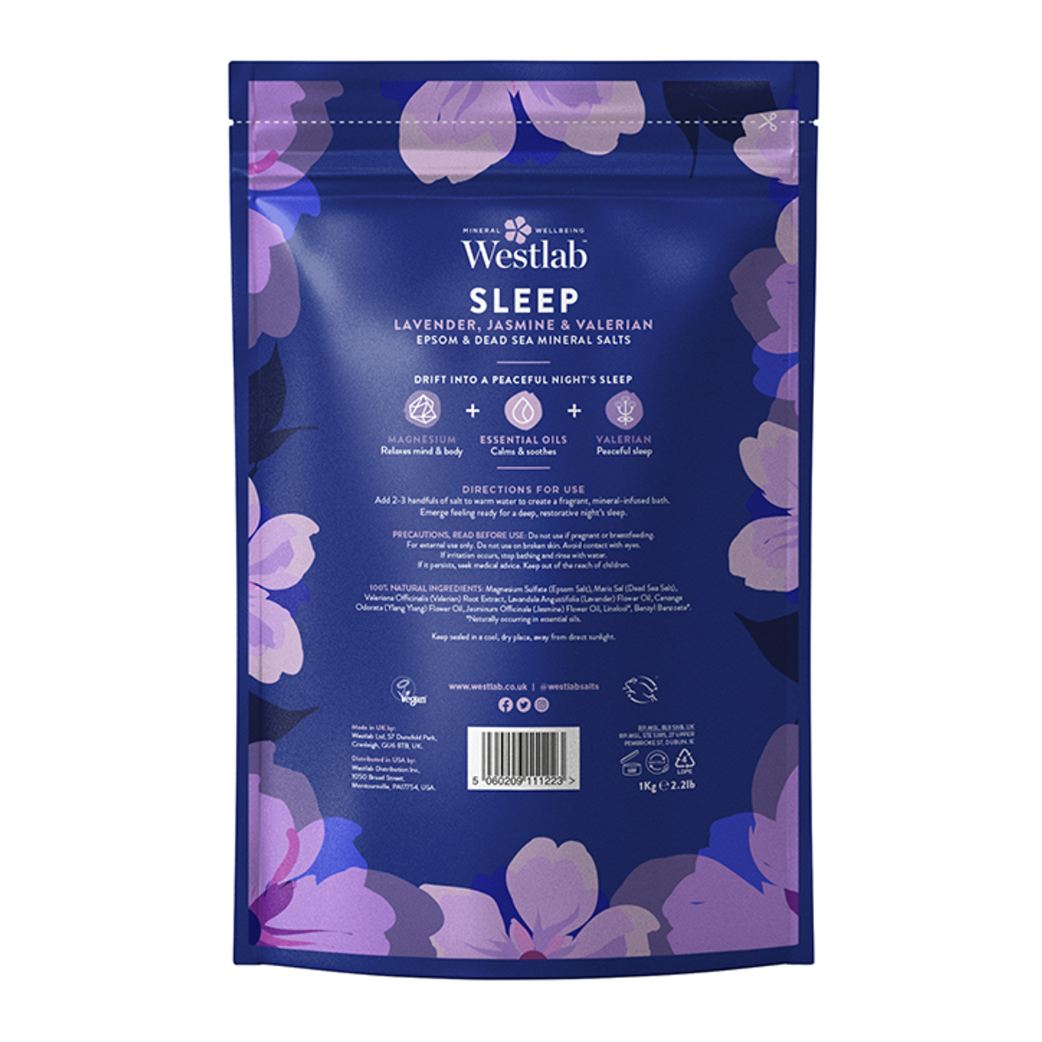 Westlab Sleep Bathing Salts 1kg Holland & Barrett