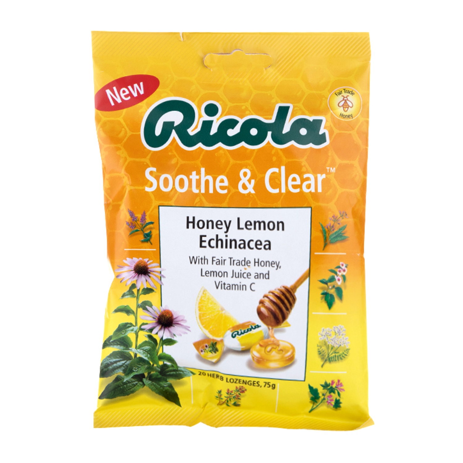 Ricola Soothe & Clear Honey, Lemon & Echinacea 20 Lozenges Holland