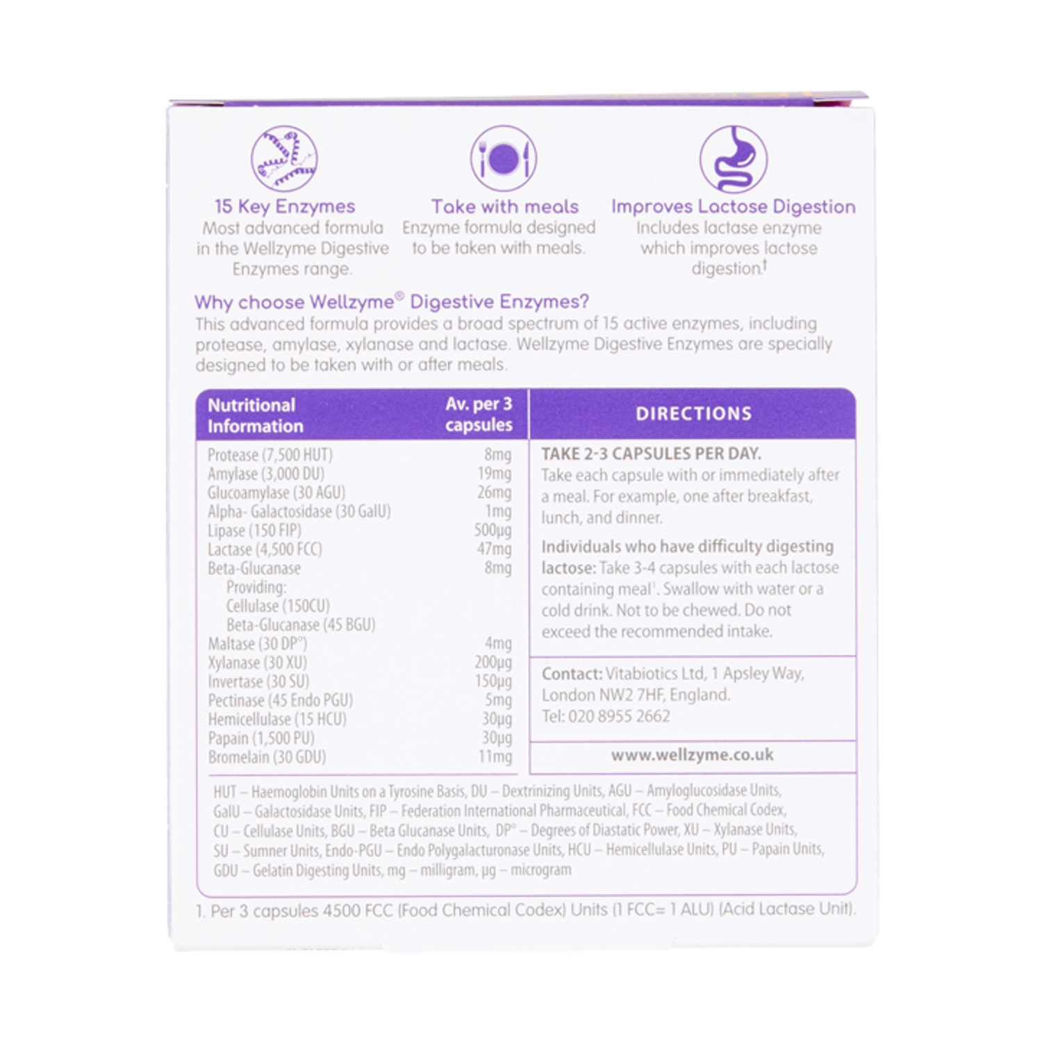 Vitabiotics Wellzyme 15 Enzyme Formula Capsules Holland & Barrett