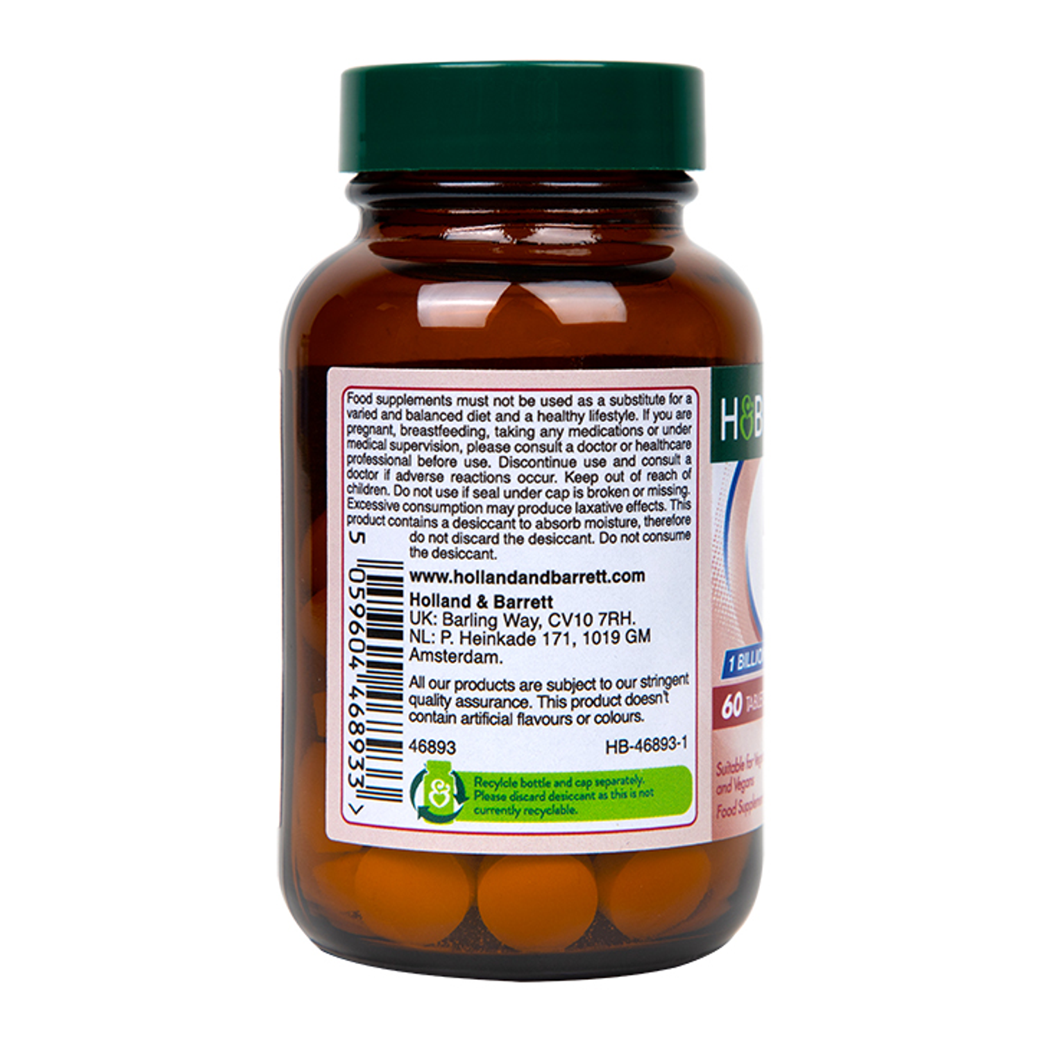 Holland & Barrett Live Friendly Bacteria Strawberry Flavour 60 Chewable