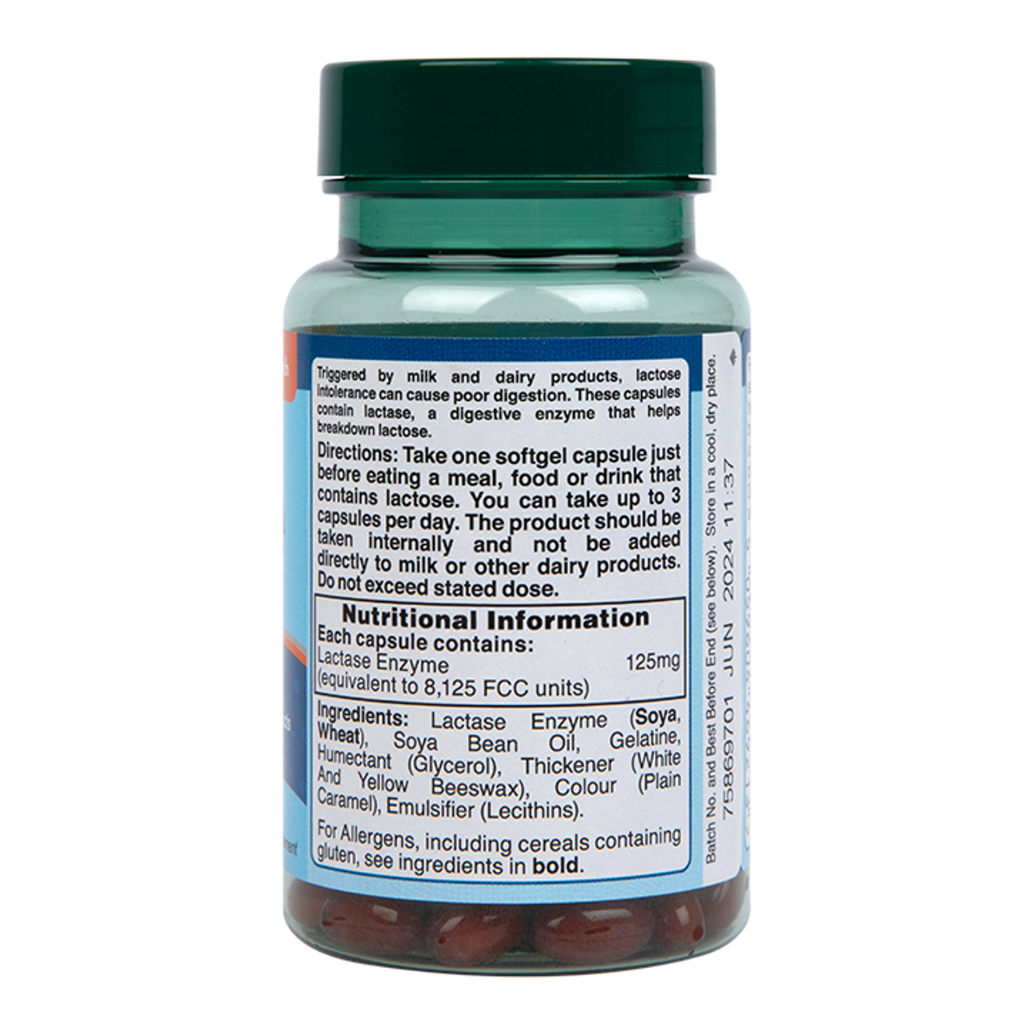 Lactase Enzyme 125mg 120 Capsules Holland & Barrett