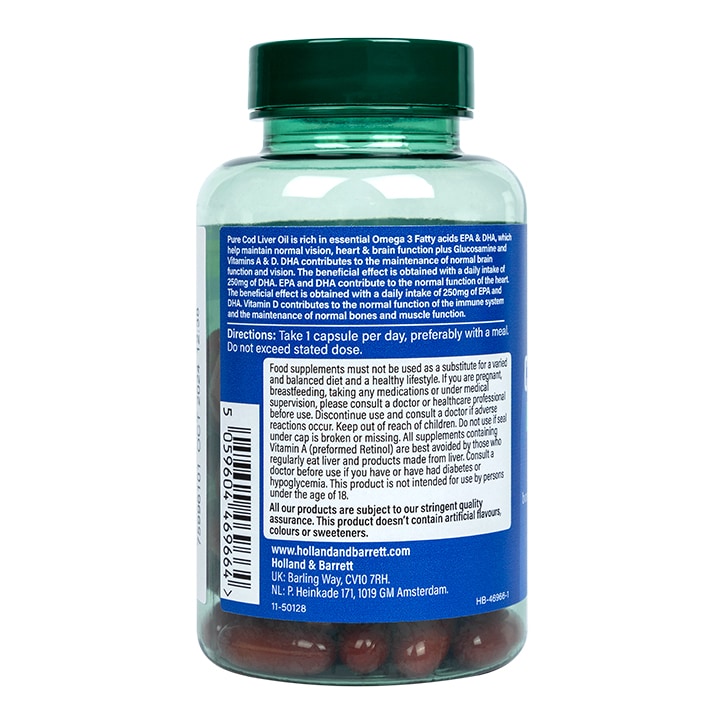 H&B Cod Liver Oil and Glucosamine Capsules Holland & Barrett