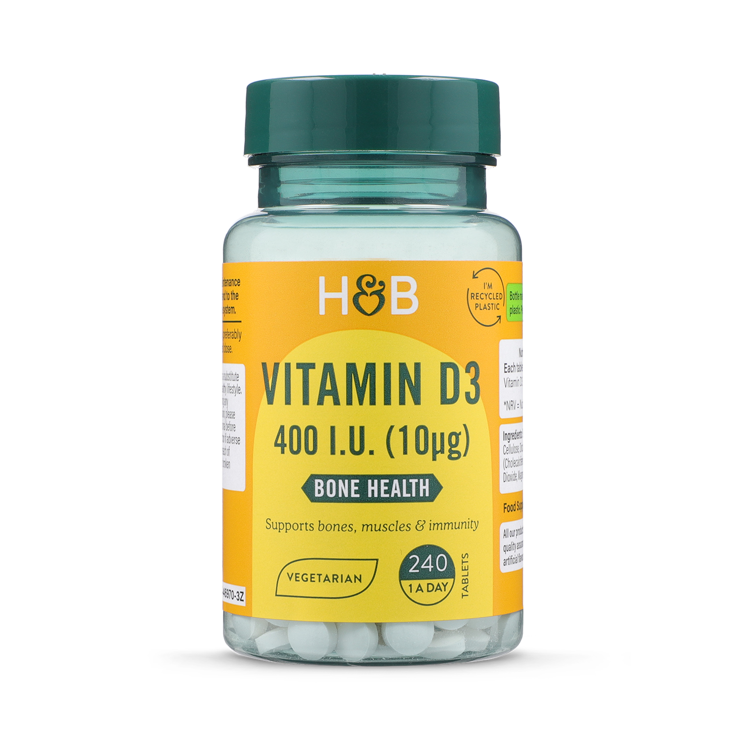 Holland & Barrett Vitamin D3 400 I.U. 10μg 240 Tablets