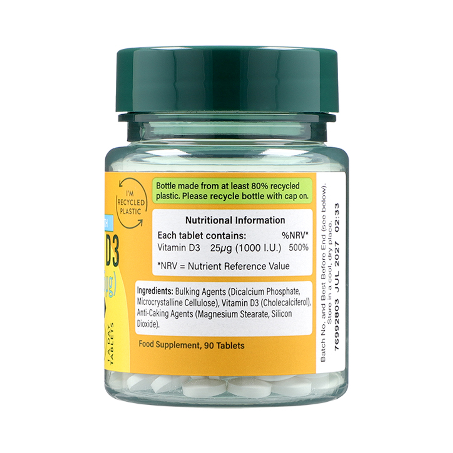 Vitamin D3 1000 I.U. 25ug 90 Tablets Holland & Barrett