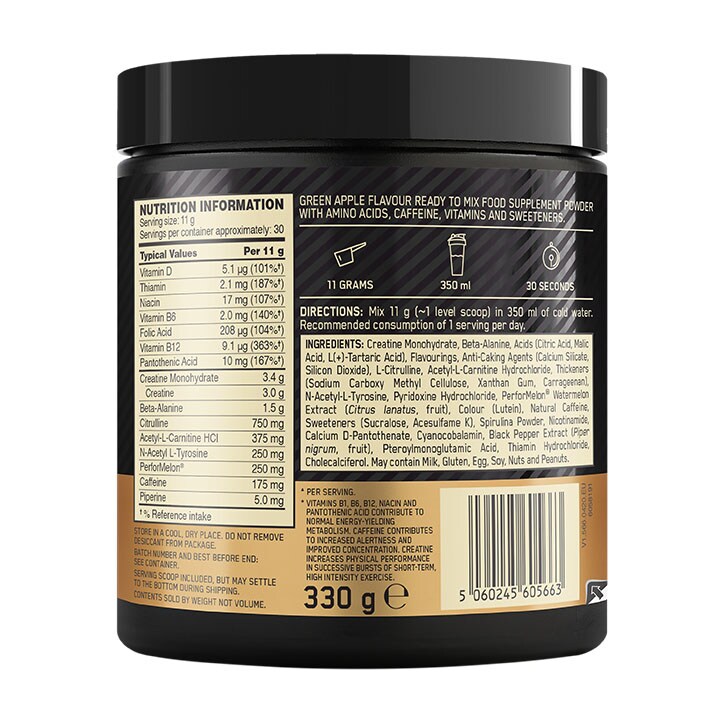 Optimum Nutrition Gold Standard PreWorkout Powder Green Apple