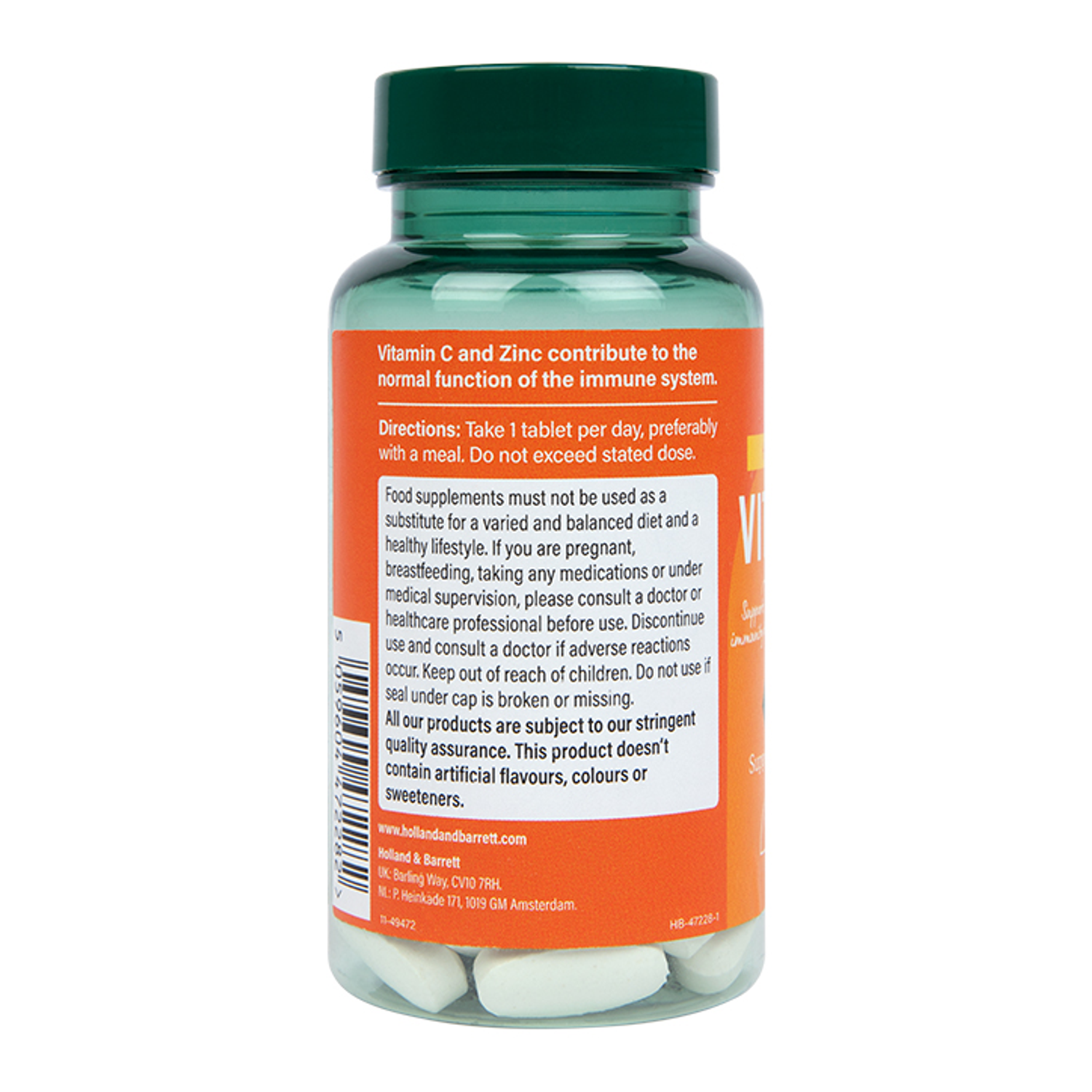 Holland & Barrett Vitamin C & Zinc 60 Tablets Holland & Barrett
