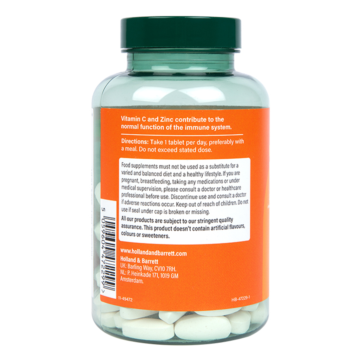 Vitamin C & Zinc 120 Tablets Holland & Barrett