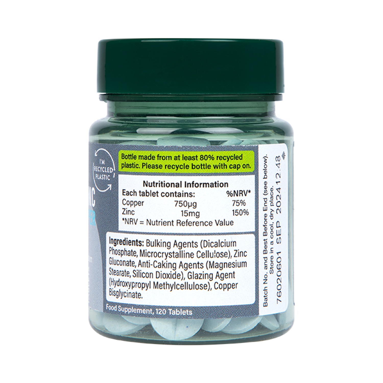 High Strength Zinc 15mg with Copper Tablets Vegan Holland & Barrett