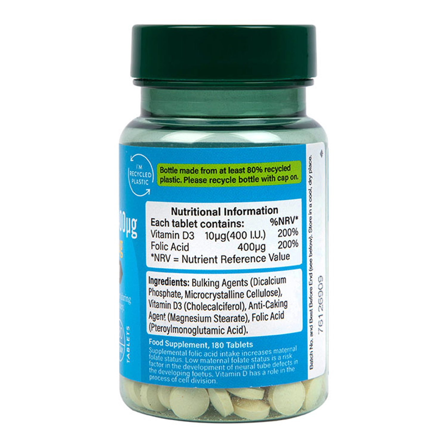 Folic Acid & Vitamin D3 180 Tablets Holland & Barrett