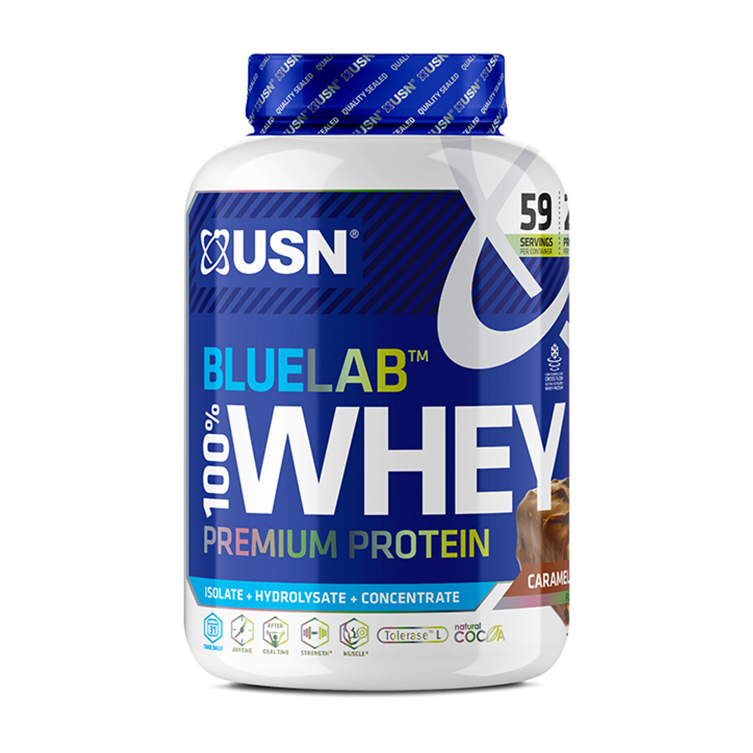 USN Blue Lab Whey Premium Protein Powder Chocolate Caramel 2kg