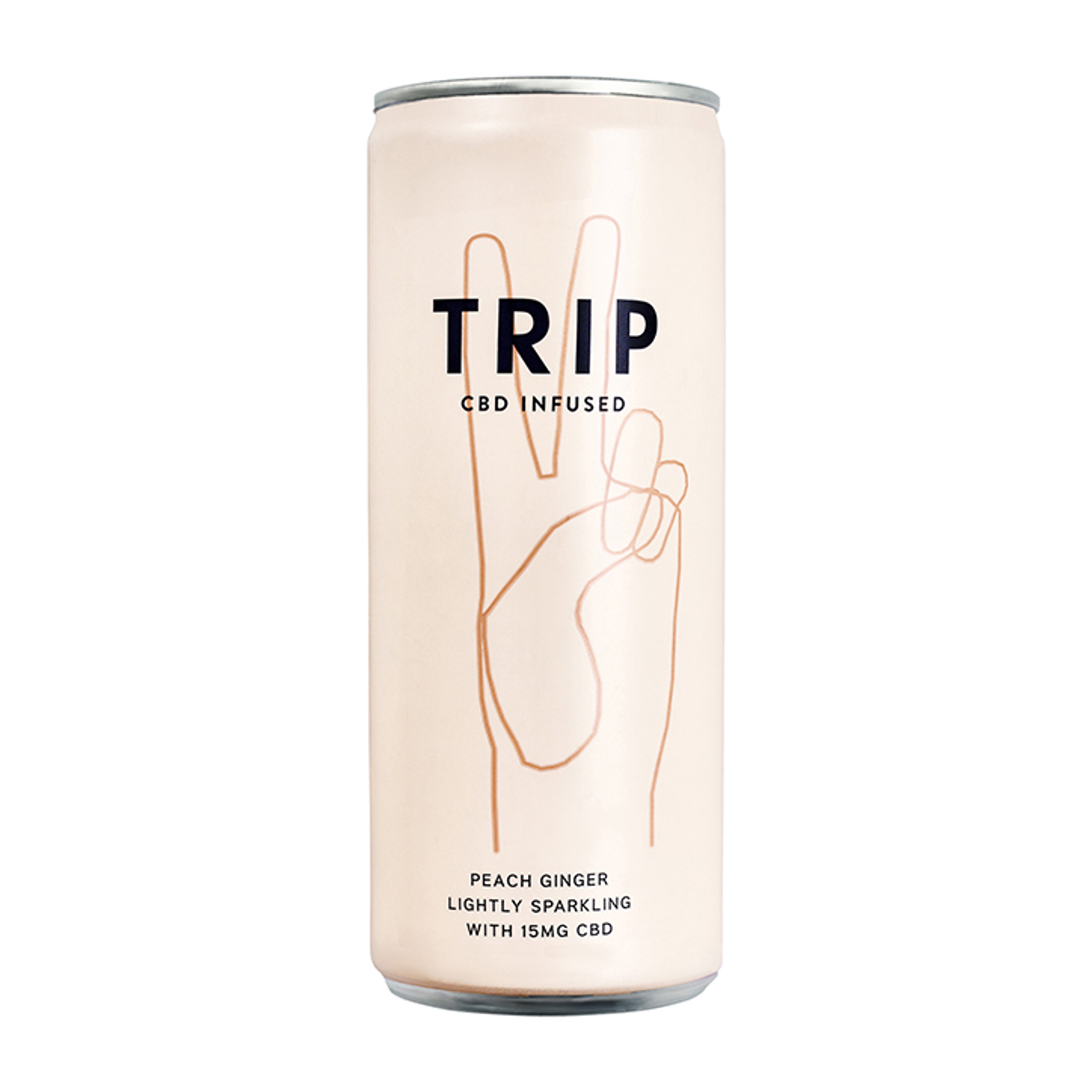 TRIP Peach Ginger sparkling drink infused with CBD and fruit juices