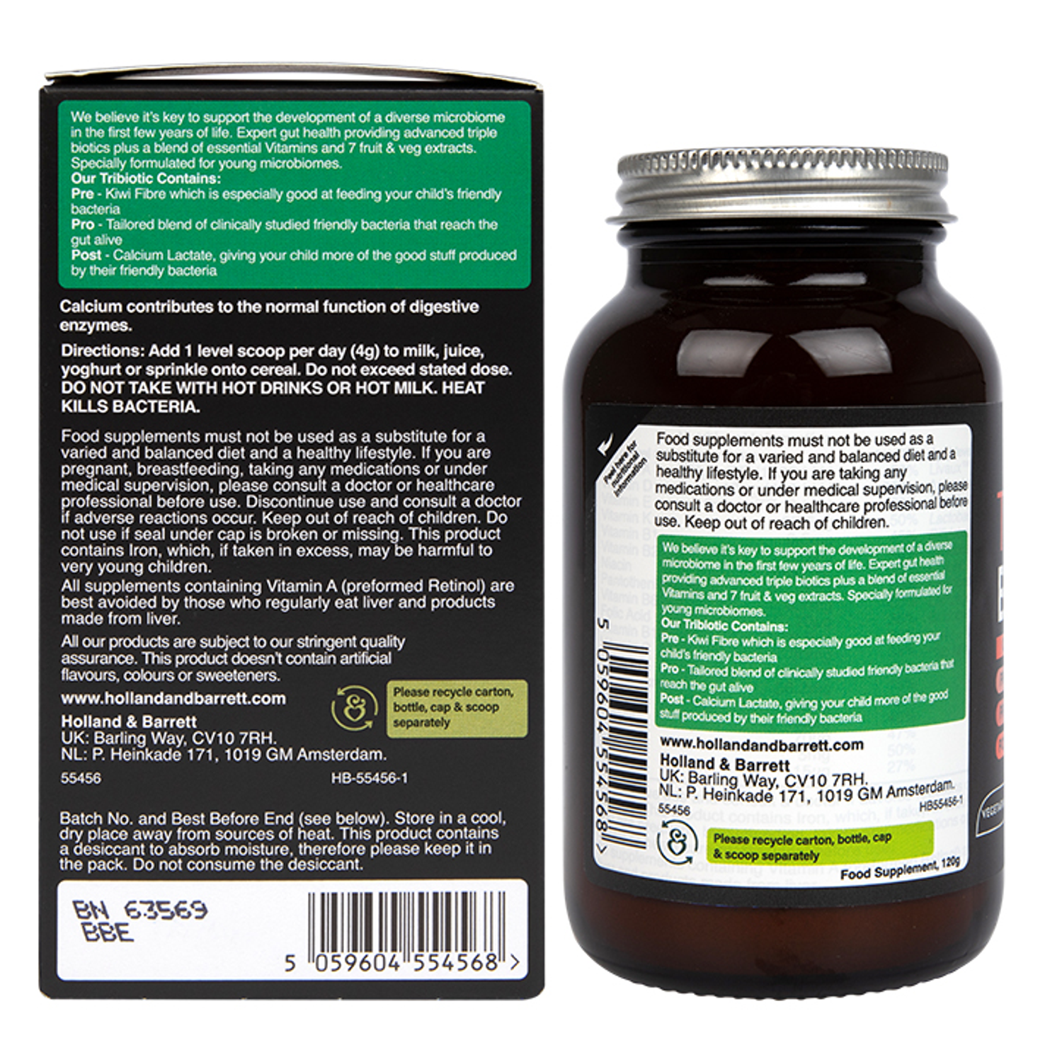 Holland & Barrett Tribiotics Childrens Powder Strawberry Flavour