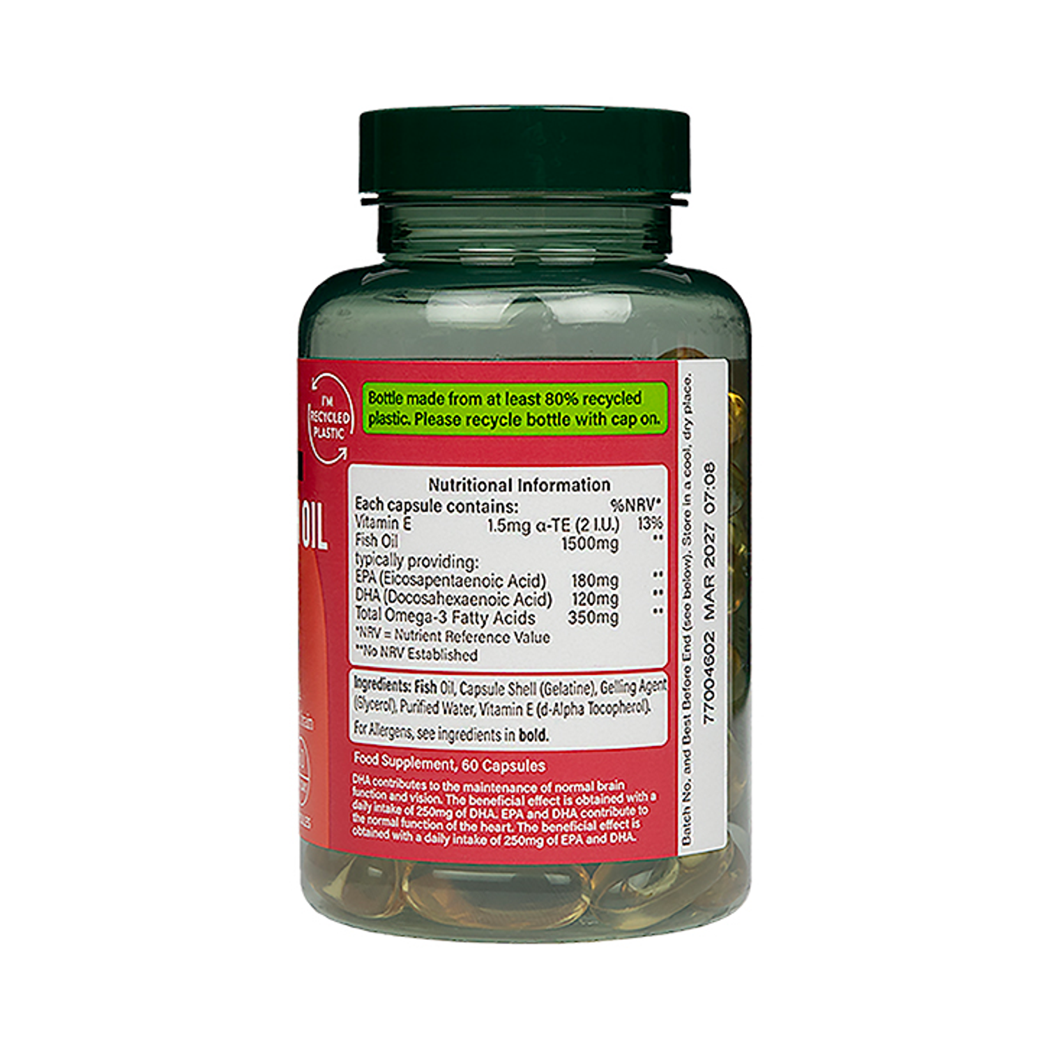 Holland & Barrett Omega 3 Fish Oil 1500mg 60 Capsules Holland & Barrett