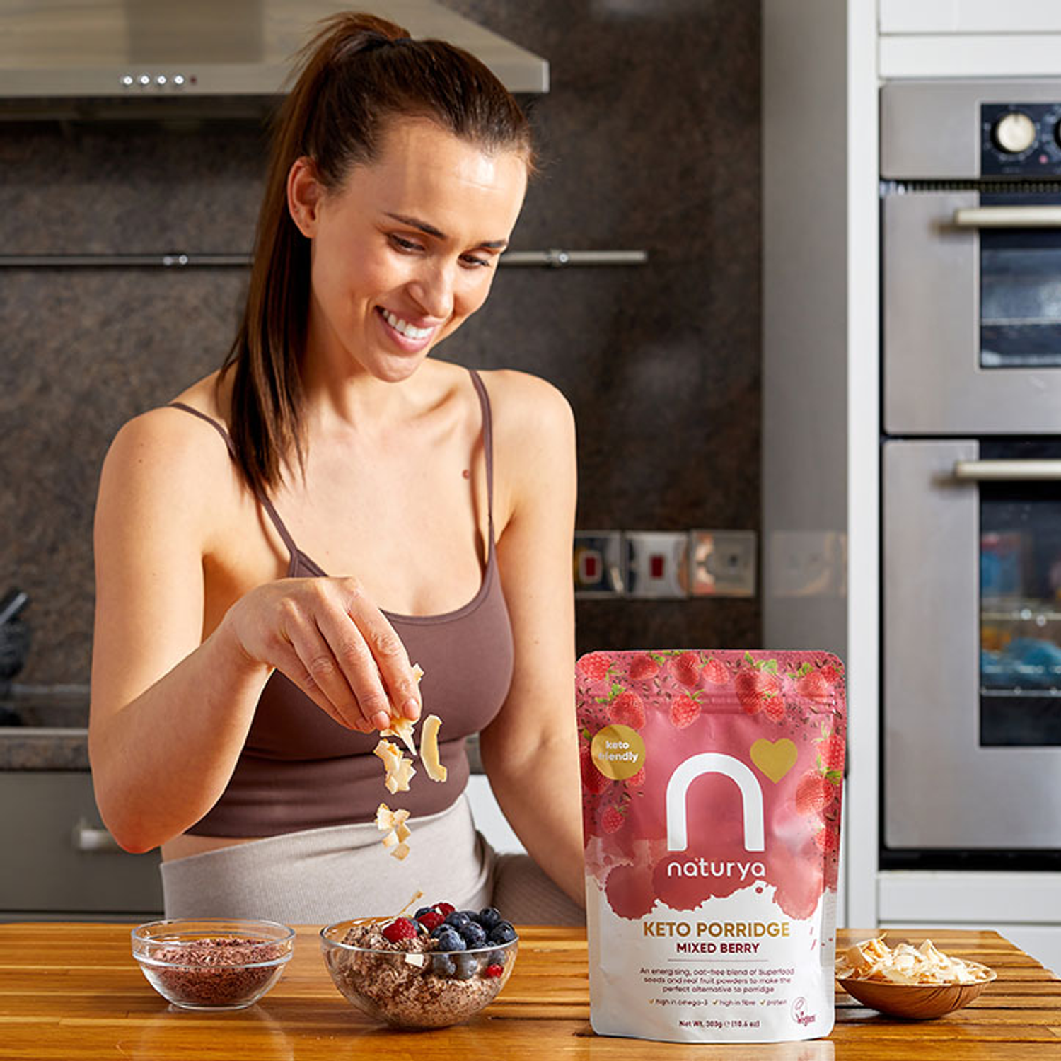 Naturya Keto Porridge Mixed Berry with sweeteners 300g Holland & Barrett