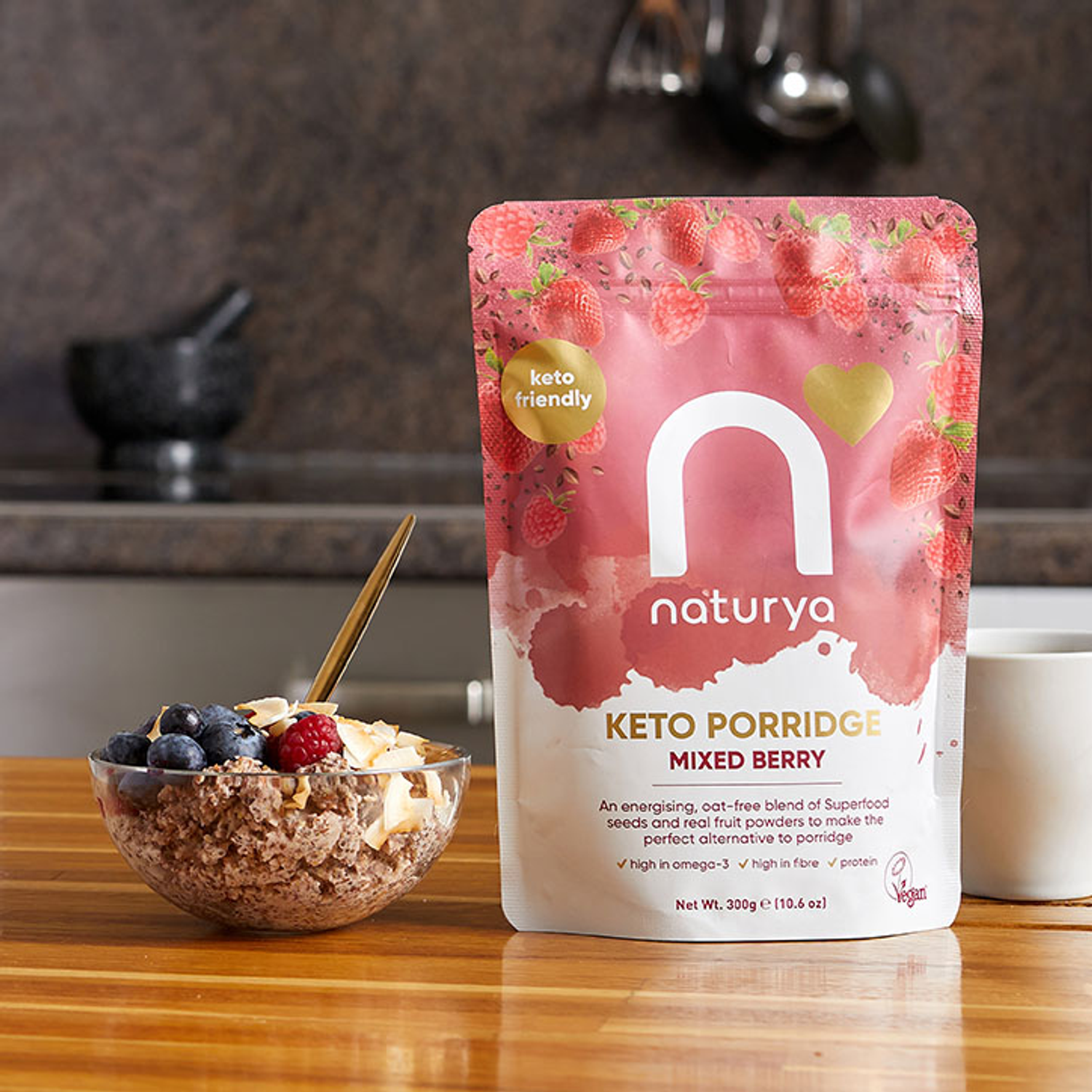 Naturya Keto Porridge Mixed Berry with sweeteners 300g Holland & Barrett