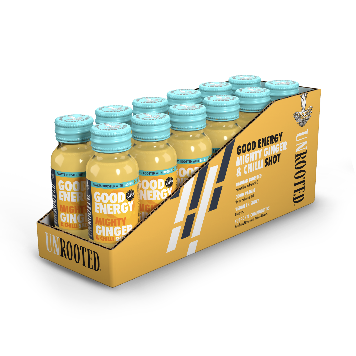 Unrooted Good Energy – Mighty Ginger and Chilli Shot 12x 60ml