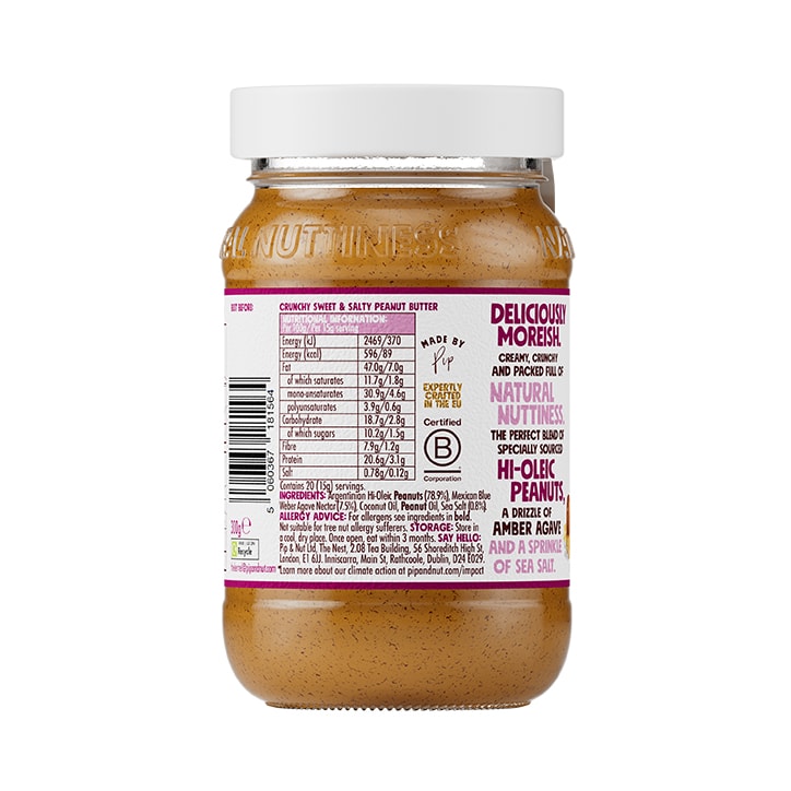 Pip And Nut Crunchy Sweet And Salty Peanut Butter 300g Holland And Barrett 