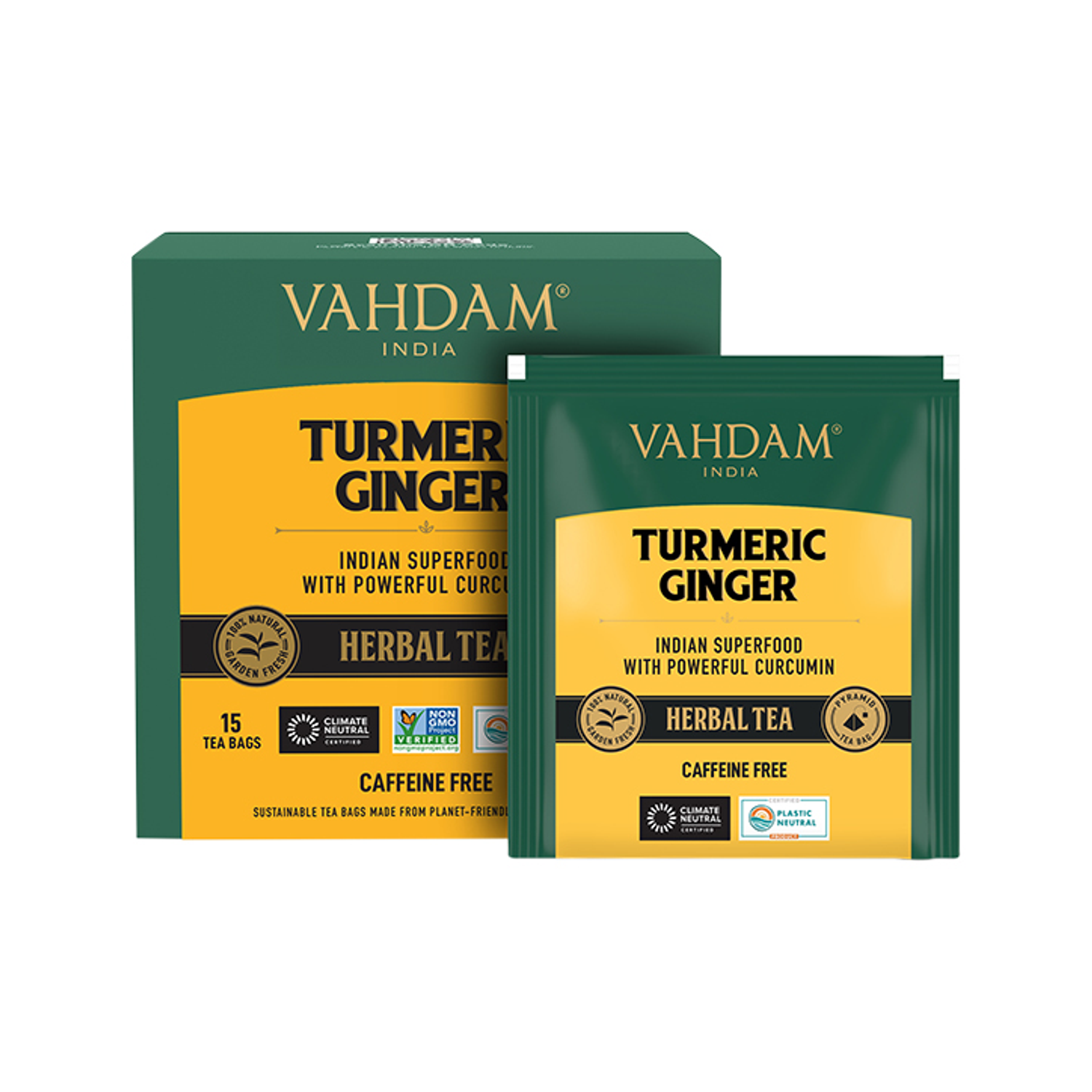 Turmeric Ginger Herbal Tea 15 Tea Bags Holland & Barrett