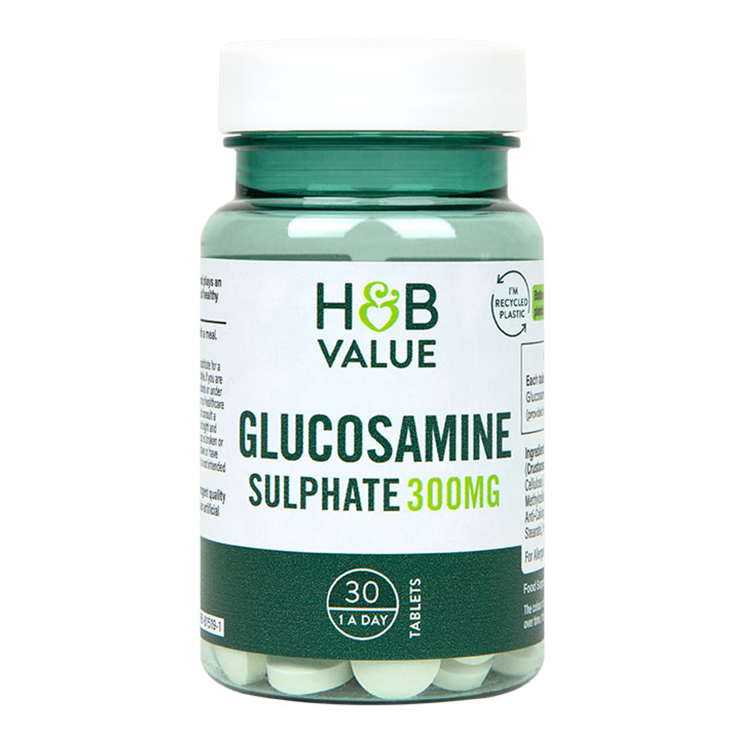 H&B Value Glucosamine Sulphate 300mg 30 Tablets Holland & Barrett