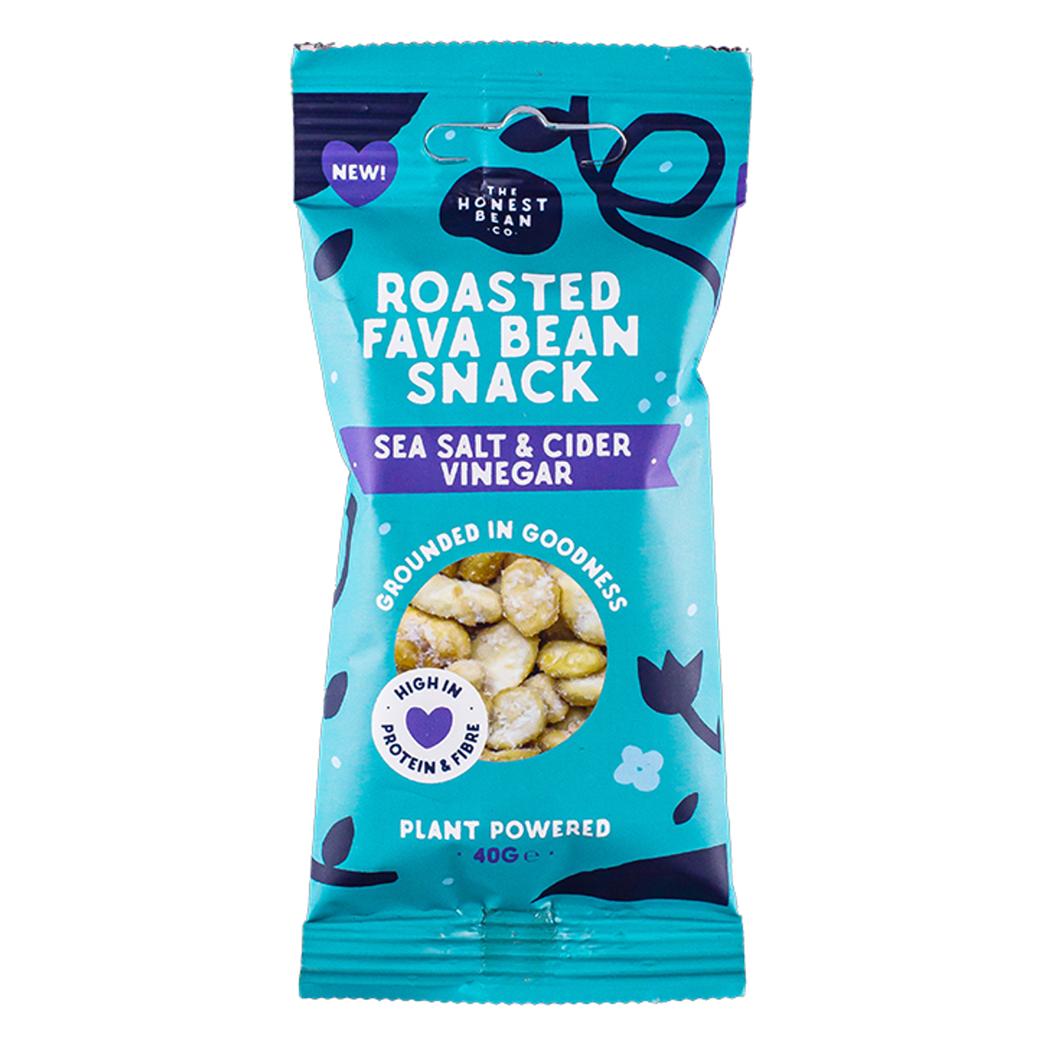 The Honest Bean Co Roasted Fava Bean Snack Sea Salt & Cider Vinegar