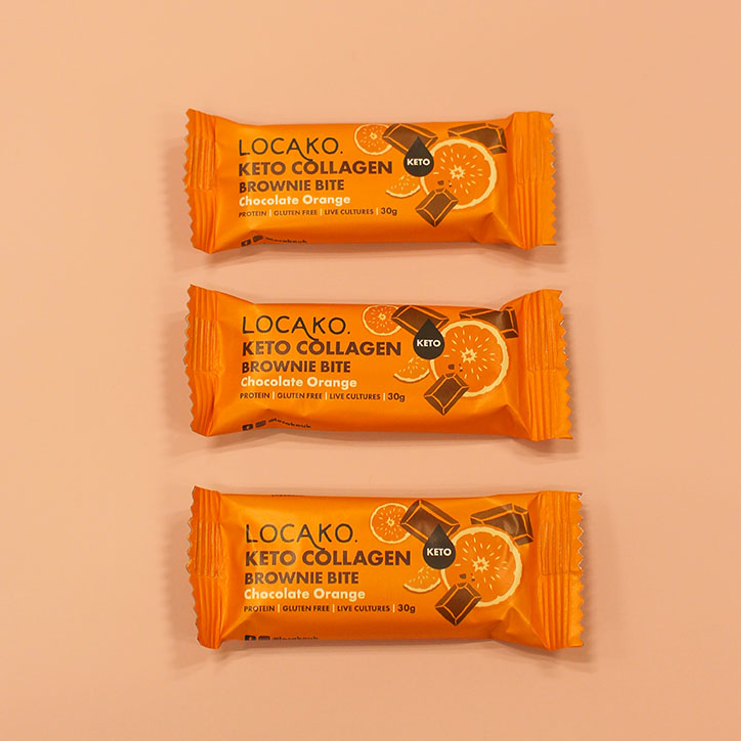 Locako Keto Collagen Brownie Bite Chocolate Orange 30g Holland & Barrett