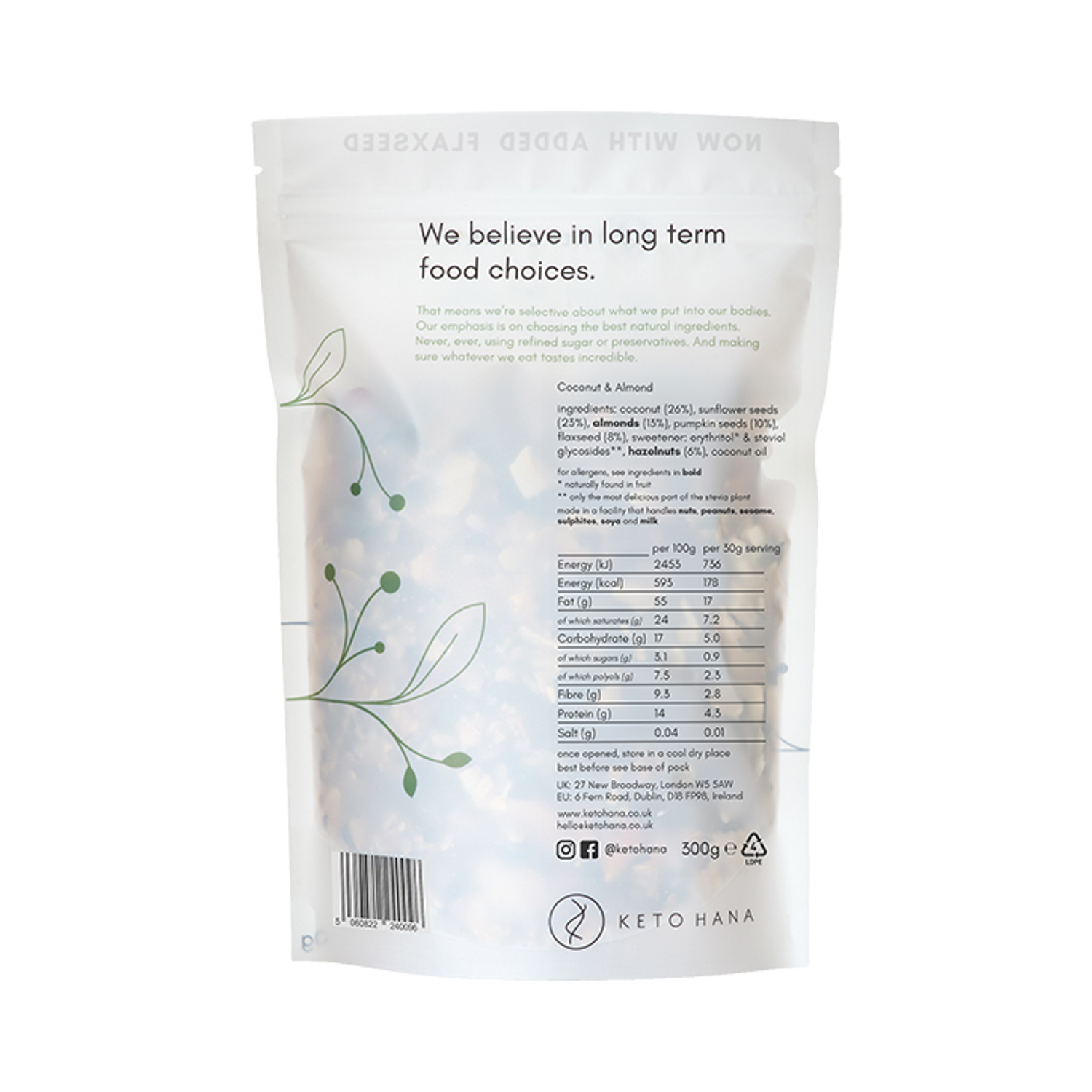 Keto Hana Coconut & Almond Granola 300g Holland & Barrett