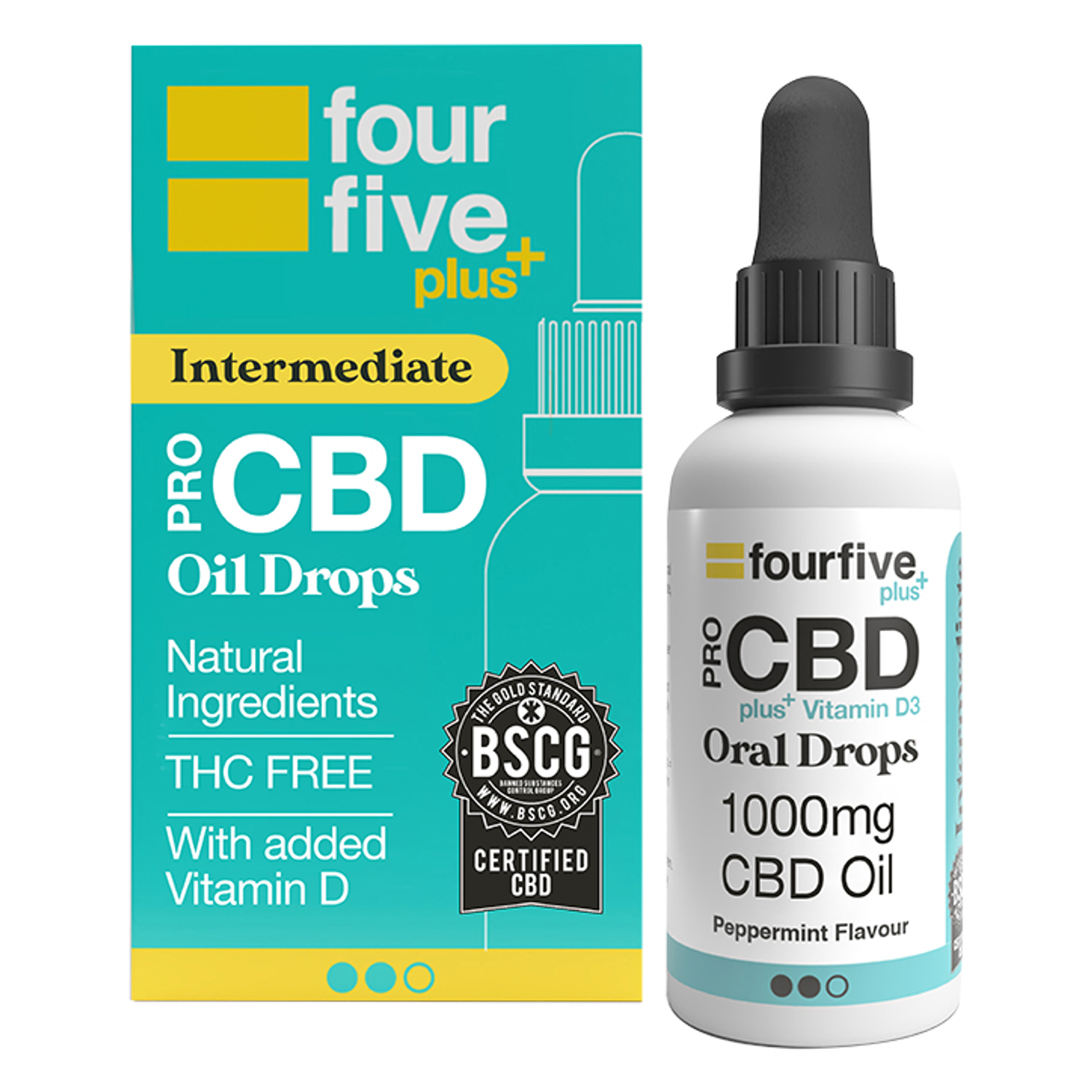 Fourfivecbd Cannabidiol Vitamin D3 Peppermint oil 1000mg 30ml| Holland ...
