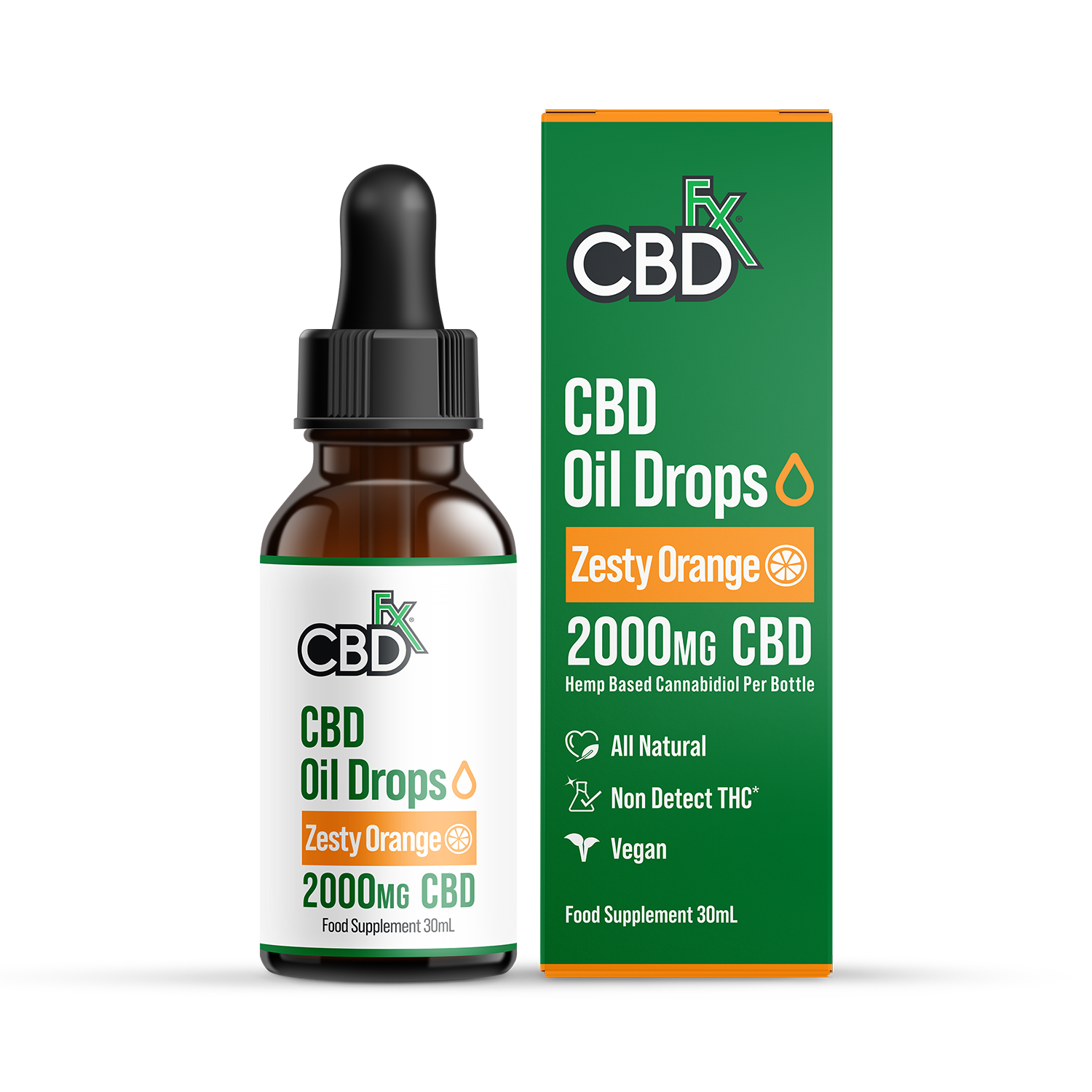 CBDfx 2000mg CBD Oil Zesty Orange Flavour 30ml | H&B