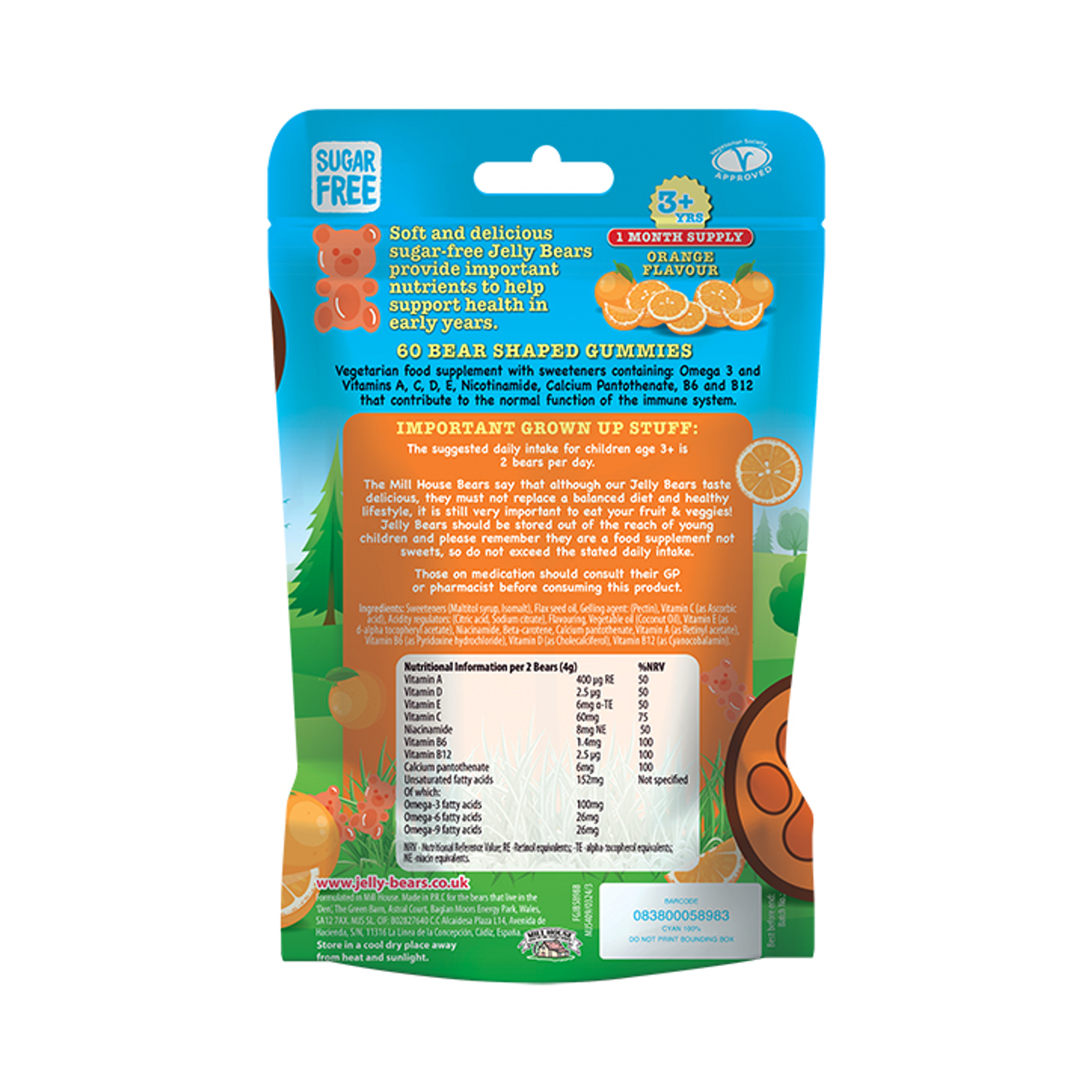 Jelly Bears Omega-3 + Multivitamins 60 Gummies Pouch | Holland & Barrett