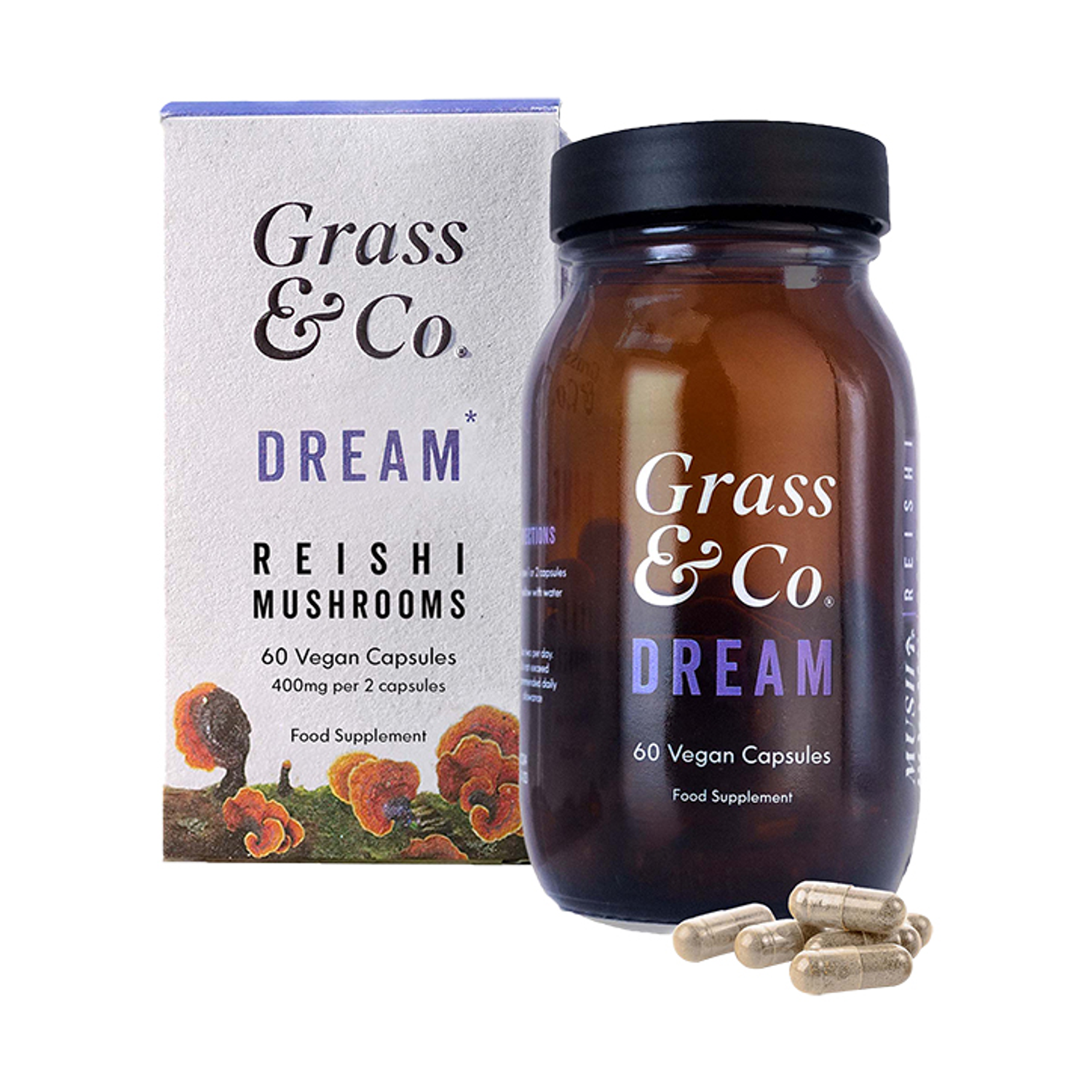 Grass & Co. DREAM Reishi Mushrooms with Magnesium + Sage, Vegan
