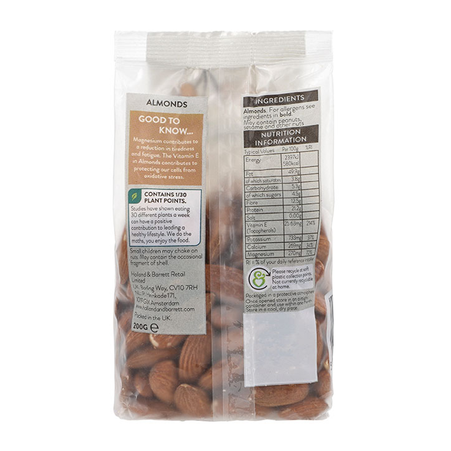 Shop Holland & Barrett Whole Almonds 200g at Holland & Barrett