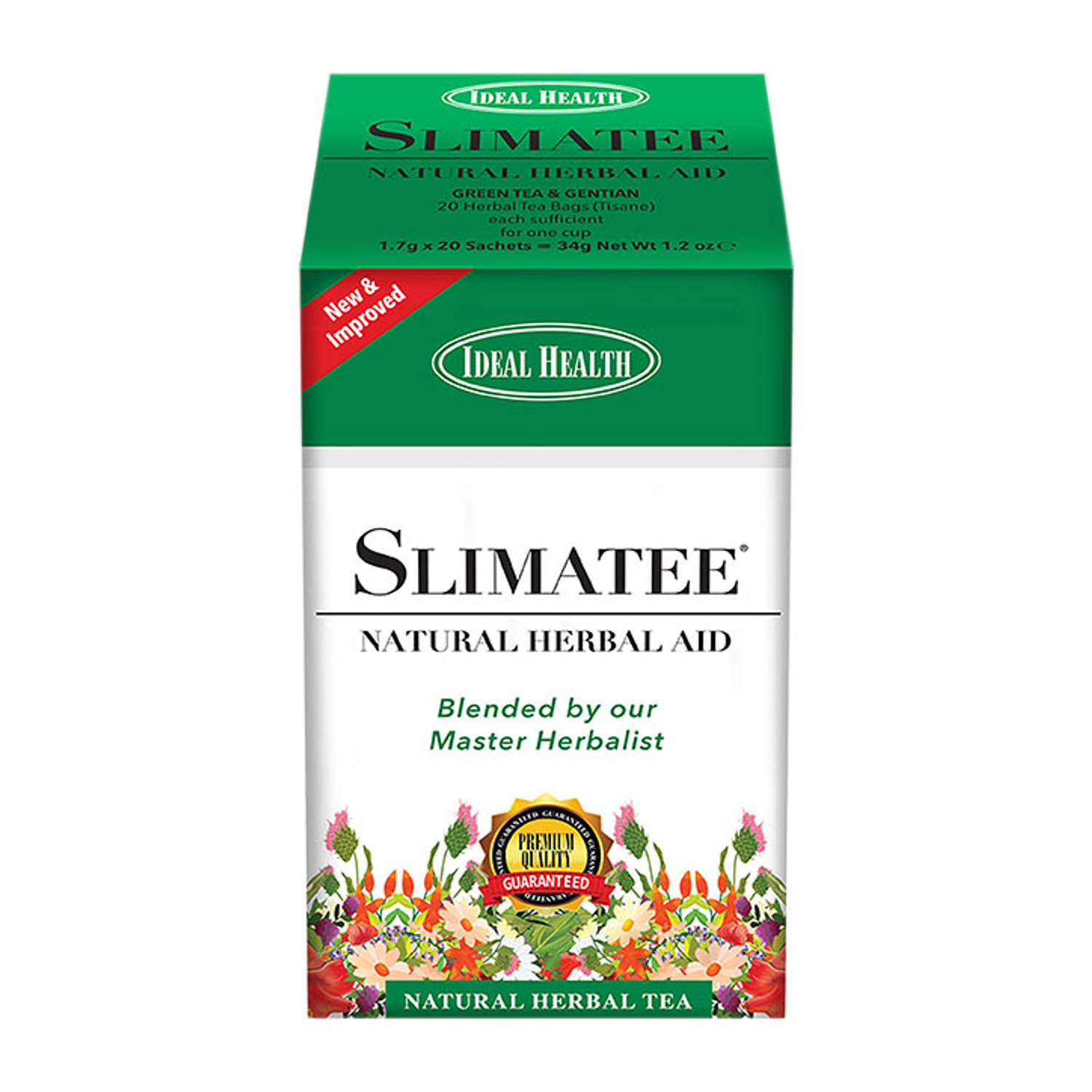 Ideal Health Slimatee Green Tea & Gentian 20 Tea Bags Holland & Barrett