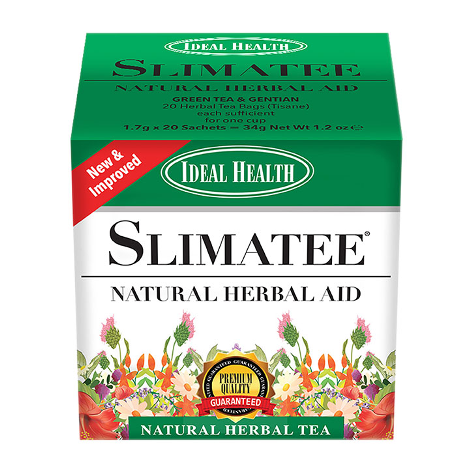 Ideal Health Slimatee Green Tea & Gentian 10 Tea Bags Holland & Barrett