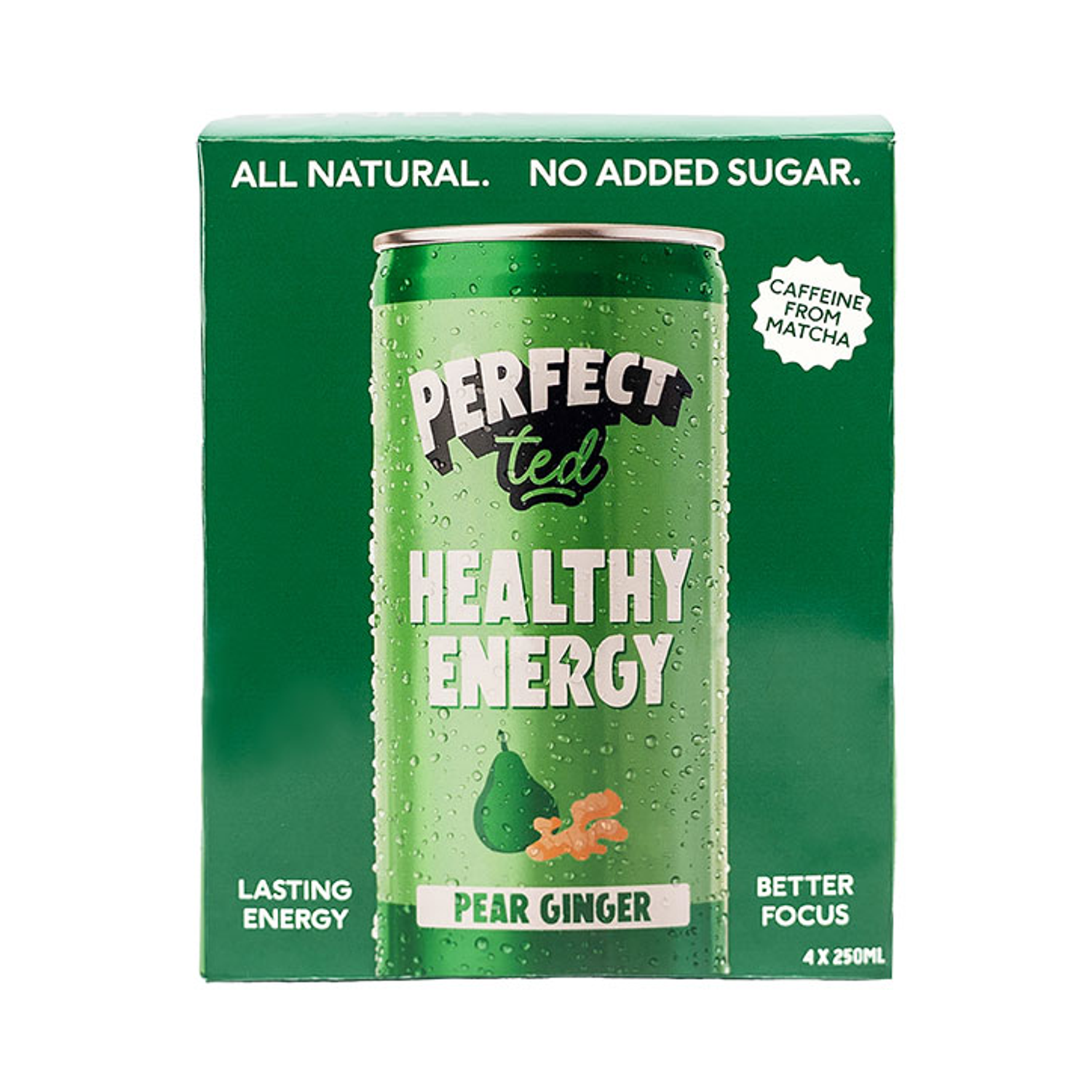 PerfectTed Matcha Pear Ginger Energy Drink 4x250ml |Holland & Barrett